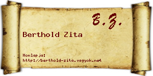 Berthold Zita névjegykártya