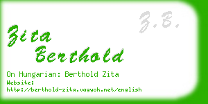 zita berthold business card